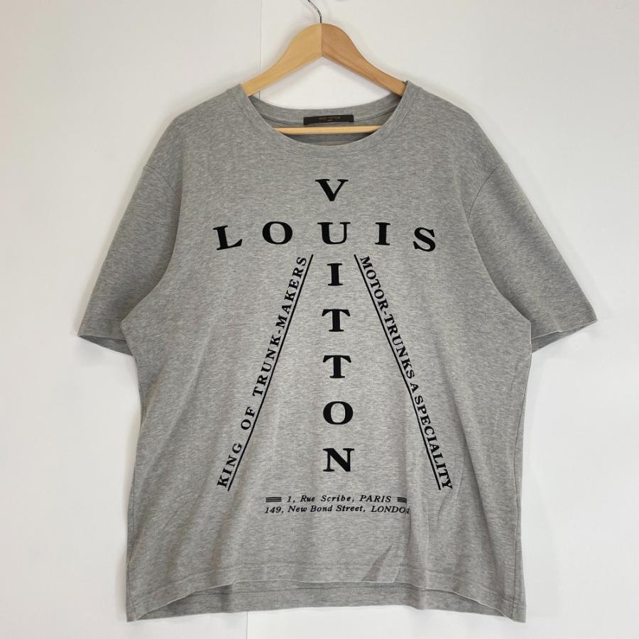 本物美品！ヴィトンLOUIS VUITTON グレー Tシャツ S LOUIS VUITTON ルイ・ヴィトン RM171M CMS HBY05W グレー フロッキー