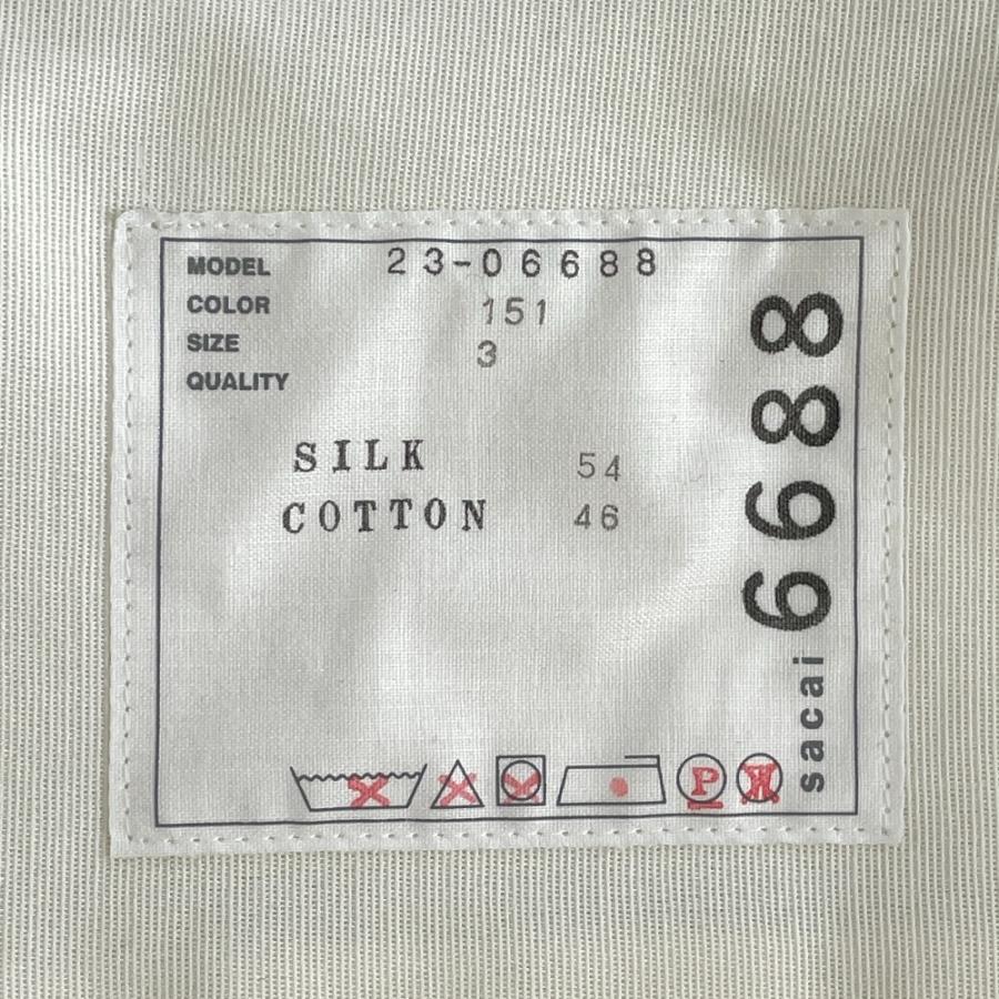 sacai サカイ 23-06688 ホワイト ダブルフェイス シルク sacai サカイ 23-06688 ホワイト ダブルフェイス シルク