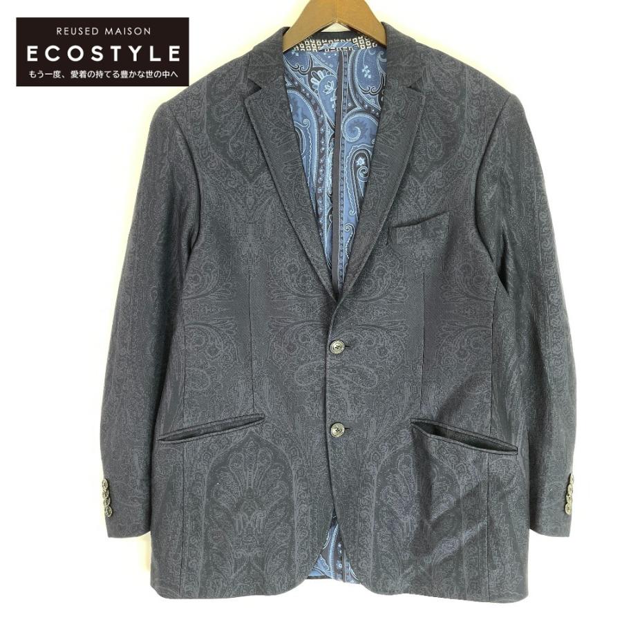 ETRO エトロ 1J816 ニュージャージー ペイズリー ネイビー シングル 