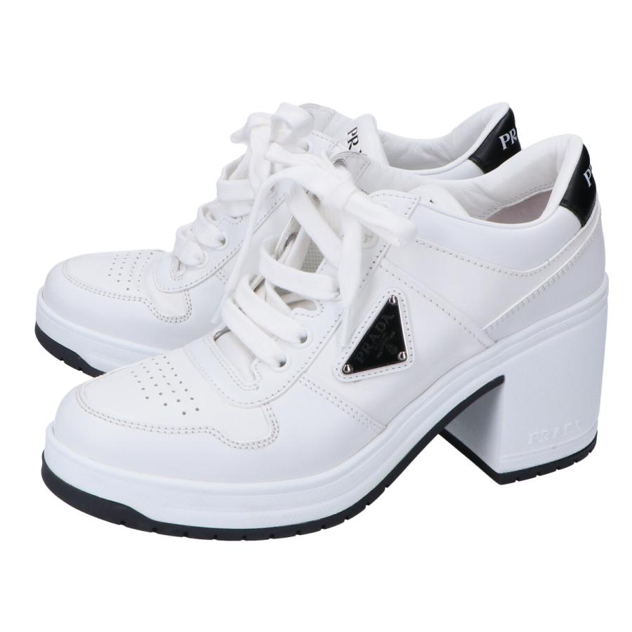 PRADA 美品 プラダ 1E792M ダウンタウン メタルロゴ ハイヒール PRADA 美品 プラダ 1E792M ダウンタウン メタルロゴ ハイヒール
