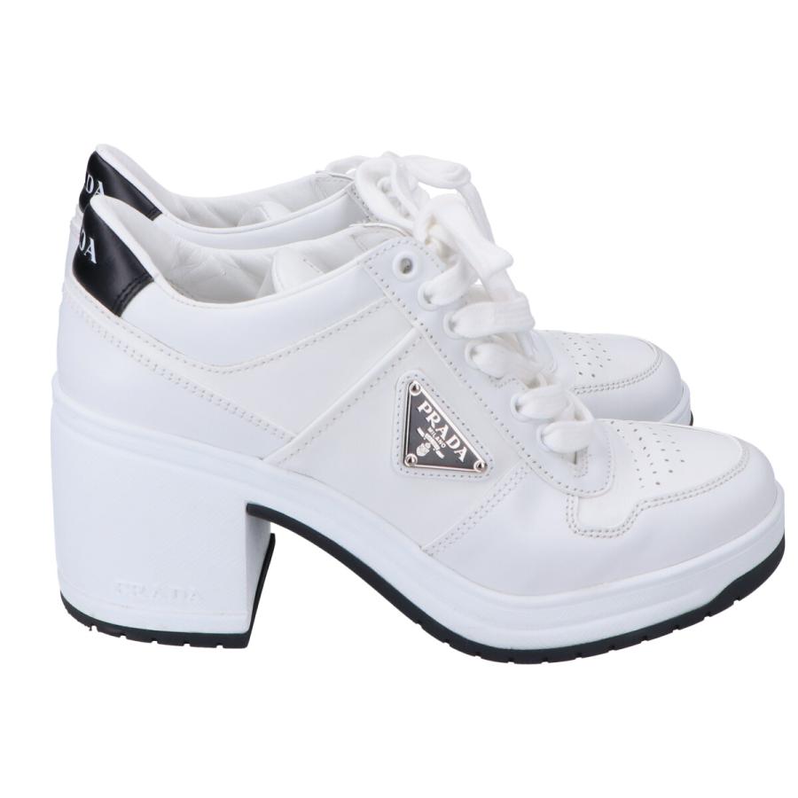 新品　未使用　PRADA ヒール PRADA（プラダ） 美品 1E792M ダウンタウン メタルロゴ ハイヒール