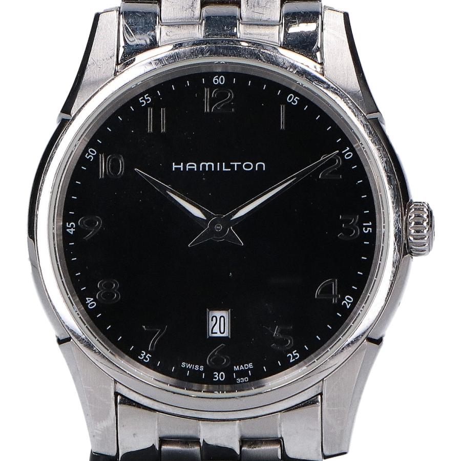 【美品】Hamilton ジャズマスター H385111デイト ブラック文字盤 HAMILTON ハミルトン H385111 JAZZMASTER ジャズマスター シン