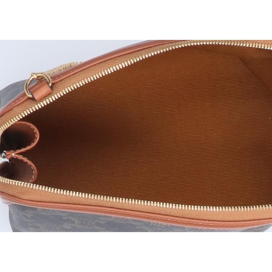 ★3日以内返品可★ 極美品 CELINE セリーヌ トリオンフキャンバス ラムスキン チェーンクラッチ タン 10E382CBX.04LU ショルダーバッグ ブラウン コーティングキャンバス レディース チェーンクラッチ / トリオンフキャンバス＆ラムスキン - タン | CELINE