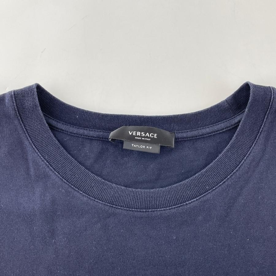 Versace ヴェルサーチ A89287 メデューサ刺繍 ネイビー Tシャツ XL