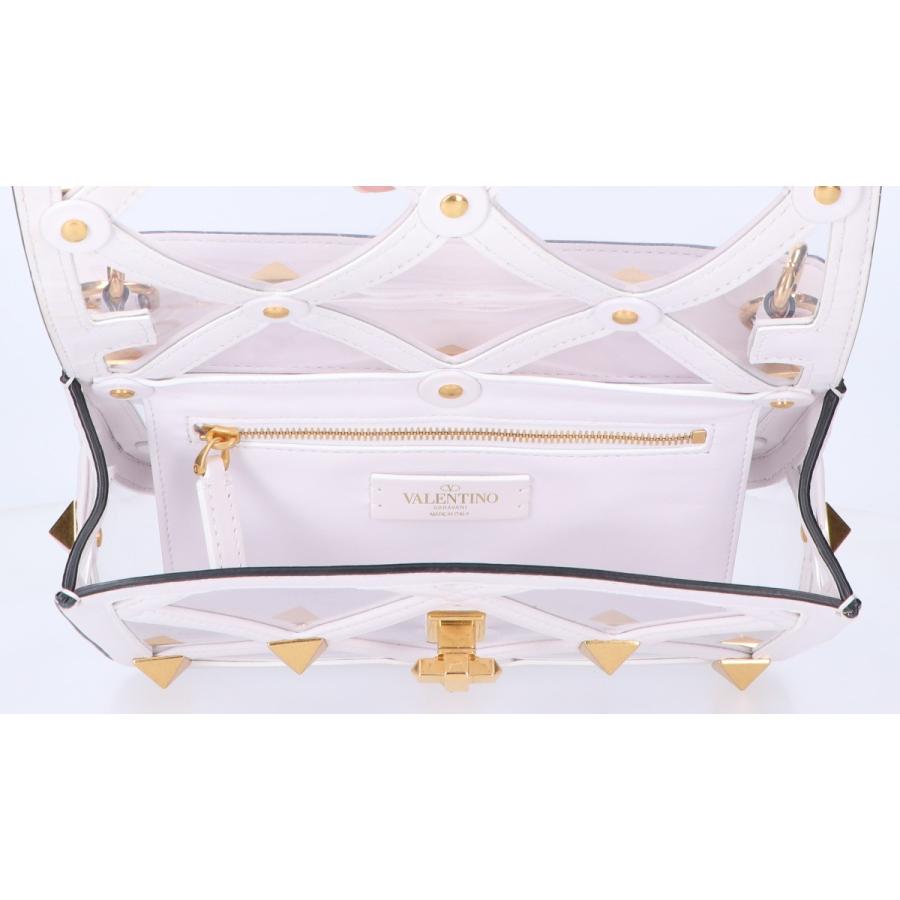 美品 VALENTINO ヴァレンティノ ローマンスタッズ ミディアム クリア  
