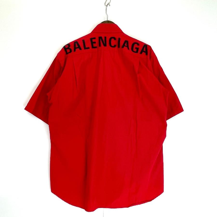 BALENCIAGA（バレンシアガ） 19SS 赤 556913 バックロゴ 半袖シャツ 