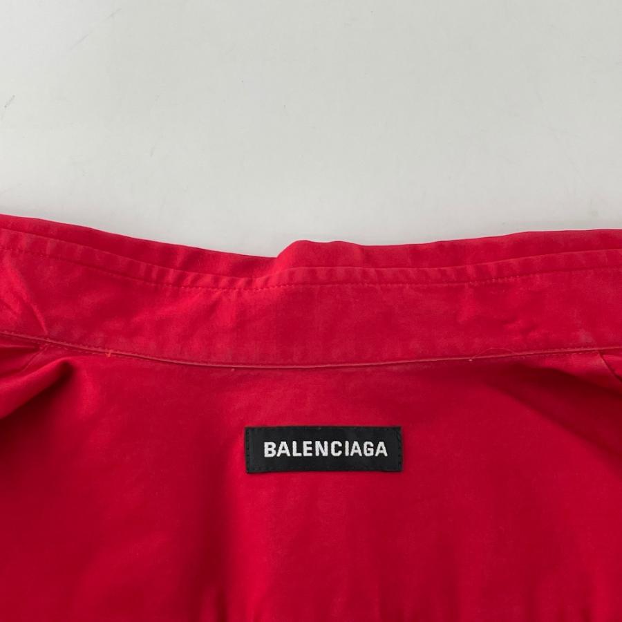 BALENCIAGA（バレンシアガ） 19SS 赤 556913 バックロゴ 半袖シャツ BALENCIAGA バックロゴ 半袖シャツ レッド