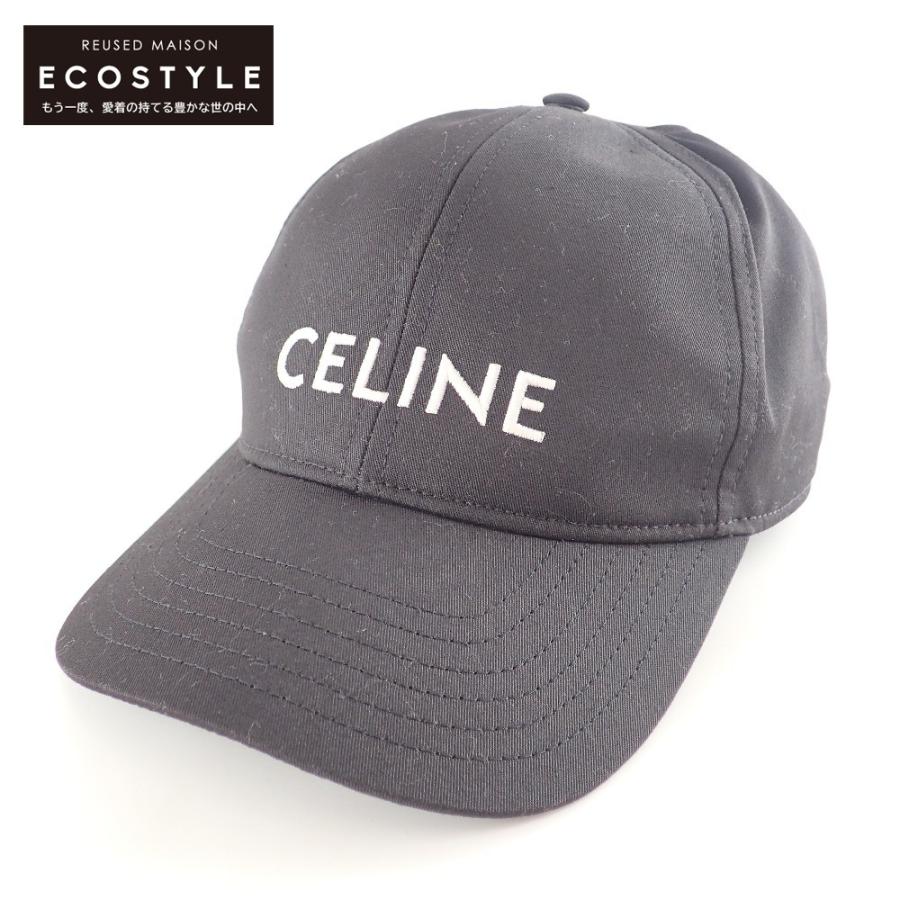 美品 CELINE セリーヌ 2AUS9242N CELINE ベースボールキャップ 