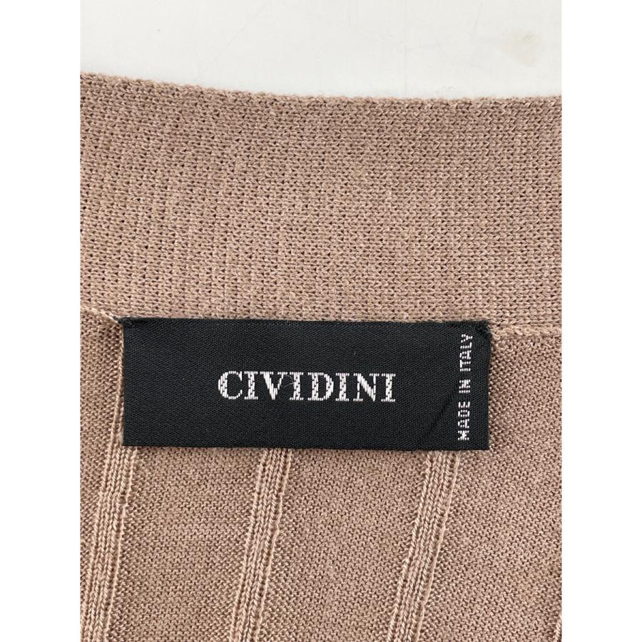 CIVIDINI チヴィディーニ ベージュ系 シルク混 ロングリブカーディガン