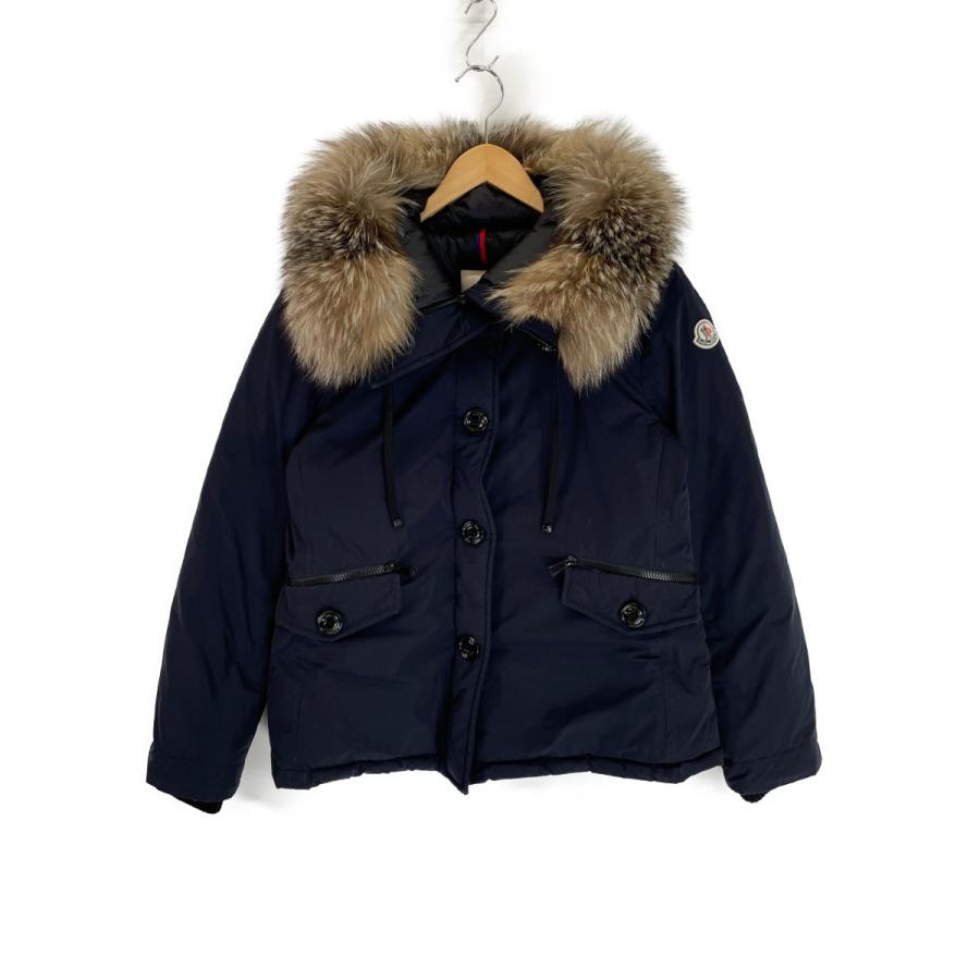 MONCLER モンクレール MALUS ファー付フーディダウン ジャケット 2 ネイビー レディース