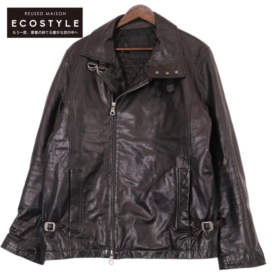 STUSSY（ステューシー） カウレザー セミダブル ライダース ブラック L