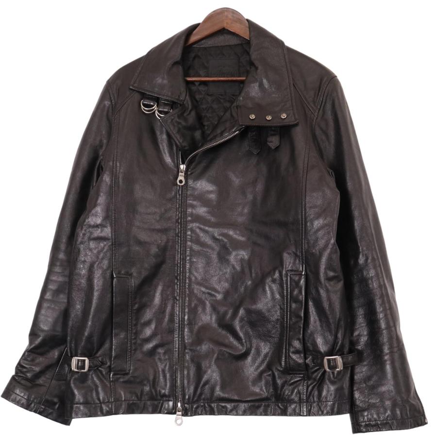STUSSY（ステューシー） カウレザー セミダブル ライダース ブラック L