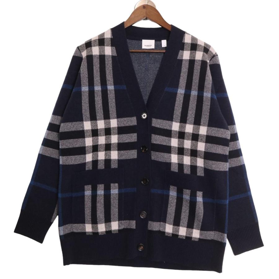 【美品】BURBERRY　ノバチェックカシミヤロングカーディガン　Mサイズ 美品】BURBERRY ノバチェックカシミヤロングカーディガン Mサイズ