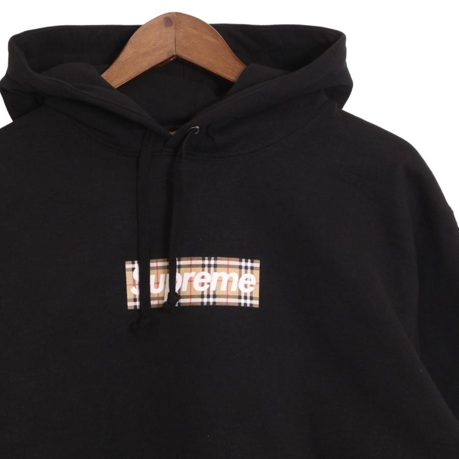 新品未使用　タグ付き　Burberry x Supreme パーカー ブラック Supreme 2023年モデル ブラックパーカー Supreme x Burberry コラボ