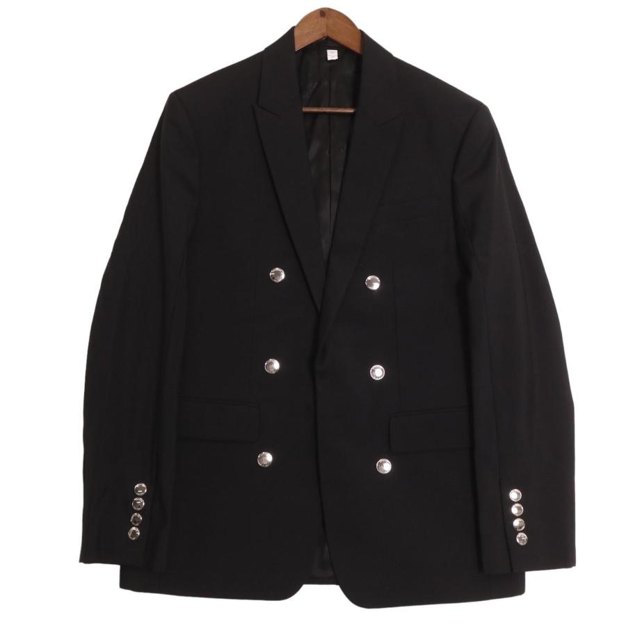 Burberrys ウール＆モヘア ダブルブレストブレザー ブラック BURBERRY