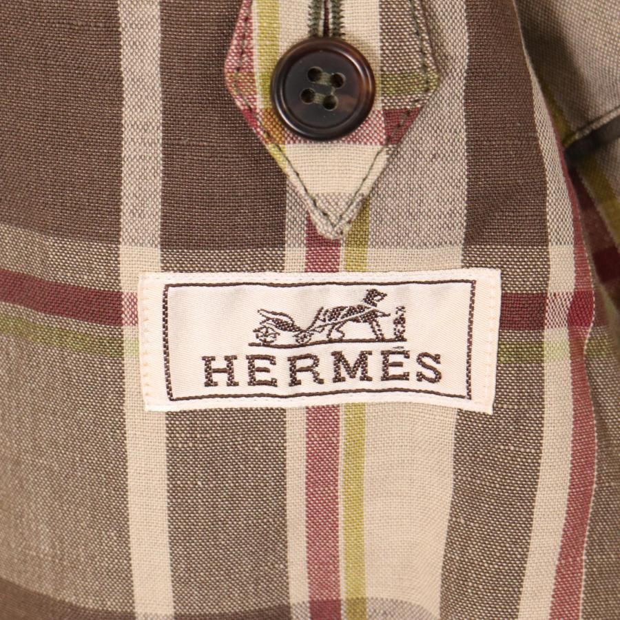 HERMES エルメスメンズリネンジップアップブルゾン