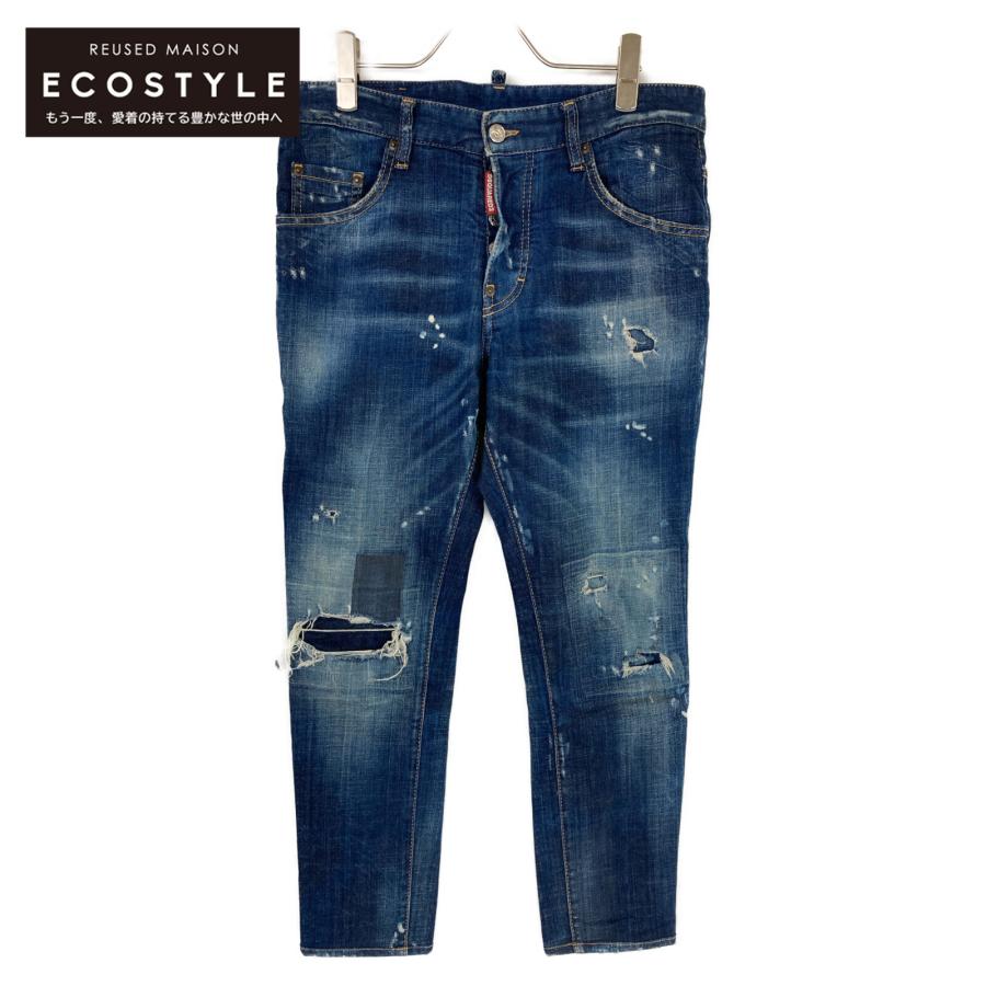 DSQUARED2 ディースクエアード S74LB0436 SKATER JEAN IDG クラッシュ 