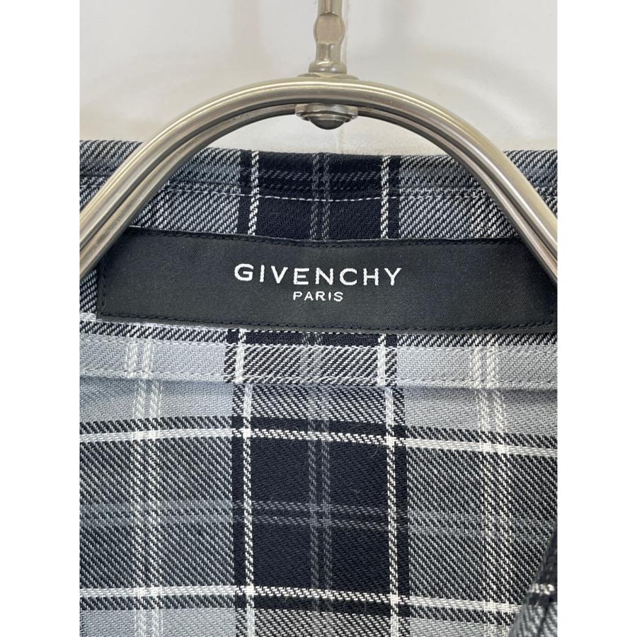 GIVENCHY ジバンシィ スターチェックシャツ ブラック／グレー 40 トップス コットン メンズ 中古｜wine-king｜04