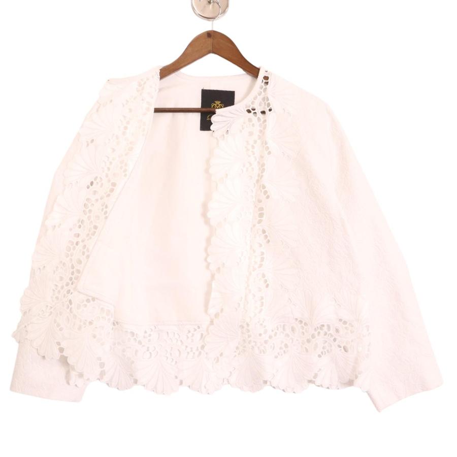 ドゥロワー ホワイトツイードジレ　36 ドゥロワー ホワイトツイードジレ 36 - トップス