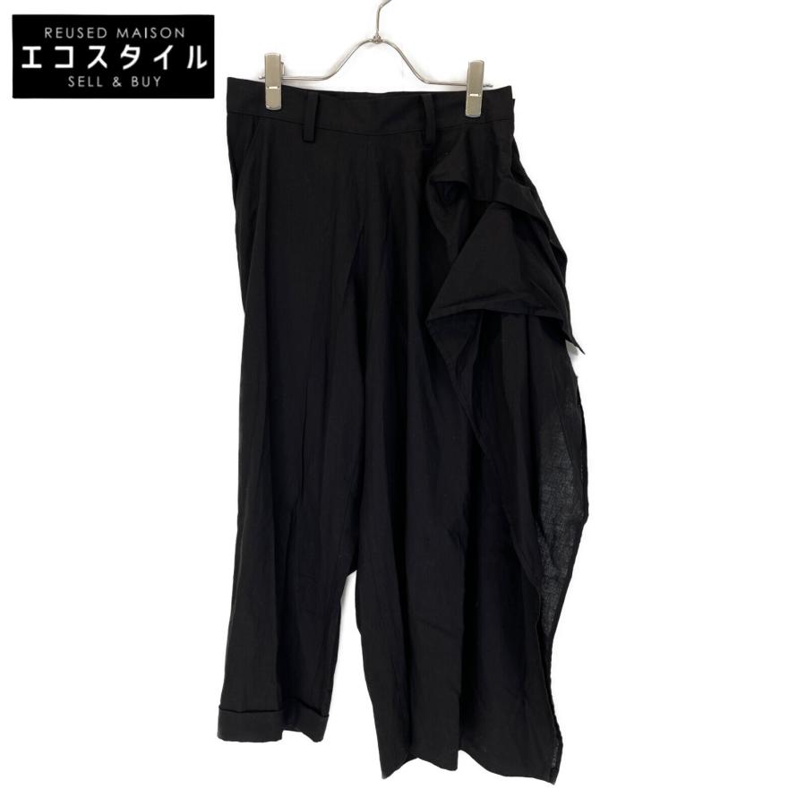Yohji Yamamoto 23SS FZ-P08-301 ブラック コットンリネン WIDE Yohji Yamamoto 23SS FZ-P08-301 ブラック コットンリネン WIDE