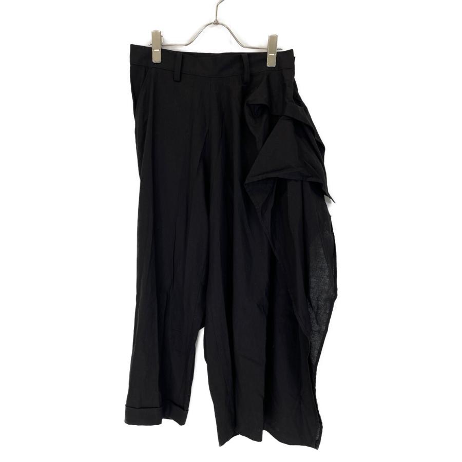 Yohji Yamamoto 23SS FZ-P08-301 ブラック コットンリネン WIDE LEG 