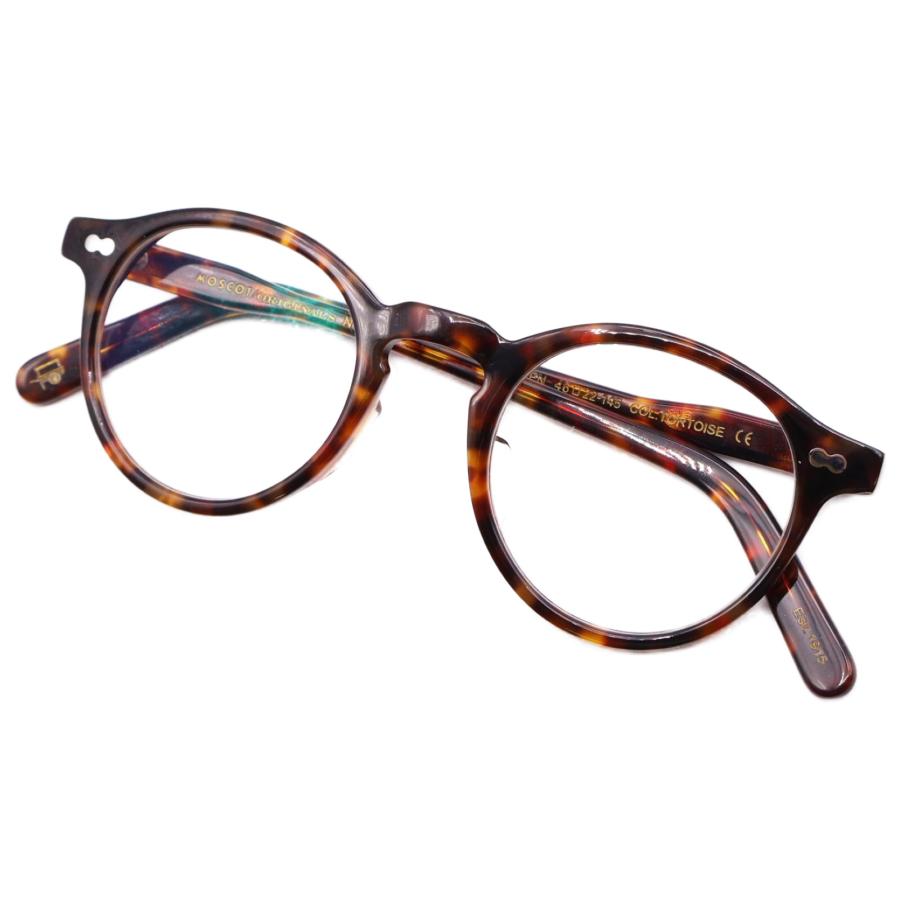 美品/ MOSCOT モスコット MILTZEN デミ柄 セルフレーム 眼鏡 46□22