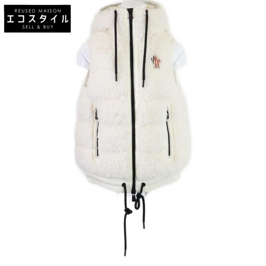 【極美品】MONCLER モンクレールテディベストボア白S 極美品】MONCLER モンクレールテディベストボア白S