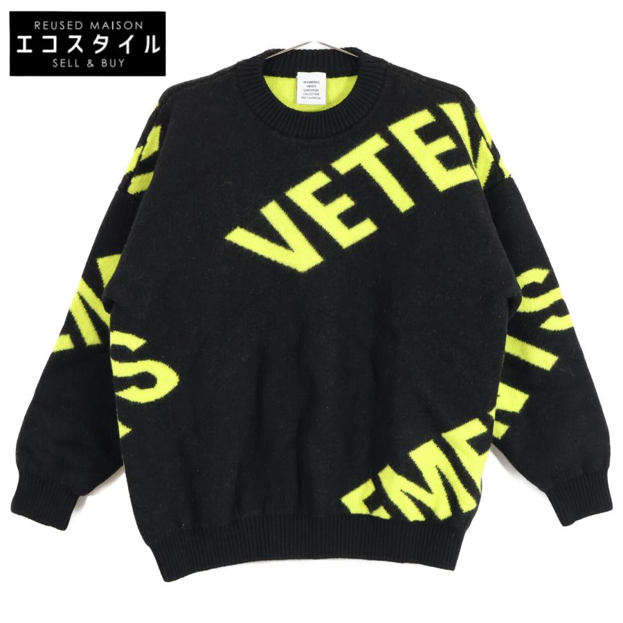 VETEMENTS ヴェトモン UA53KN200Y ウール ロゴ オーバーサイズ クルー 