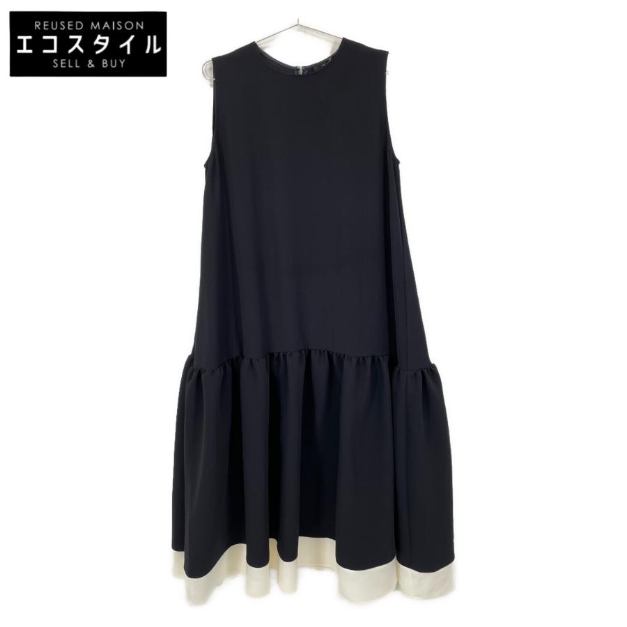 ヨーコチャン YOKO CHAN□ワンピース ペプラム フリル ネイビー 【公式