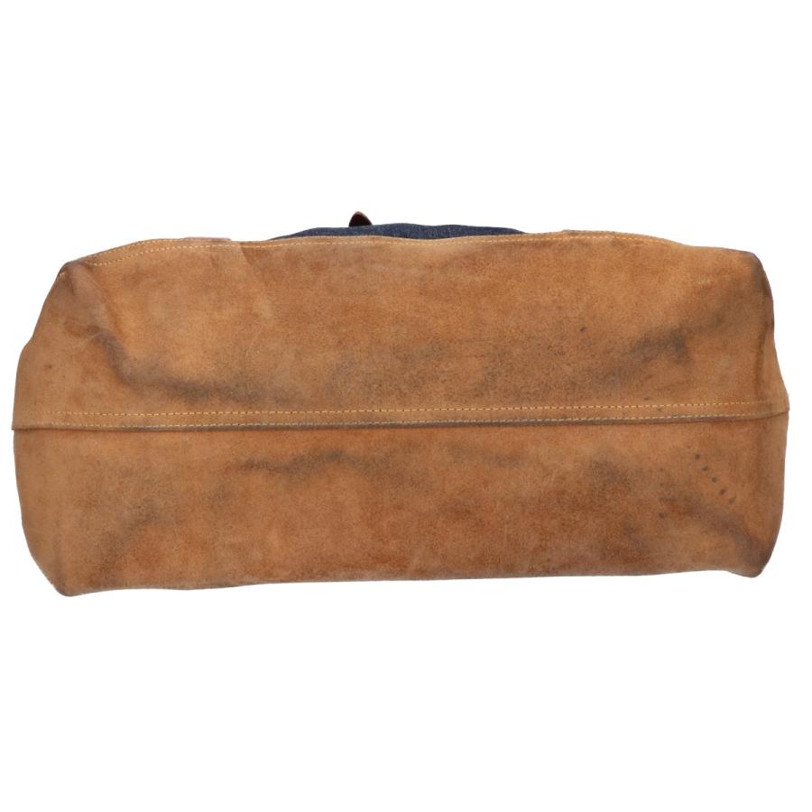 RRL ダブルアールエル USED加工 レザートリム デニム トートバッグ