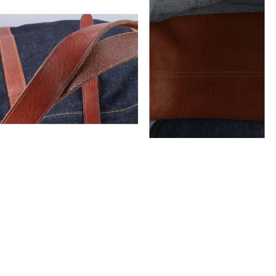 RRL ダブルアールエル USED加工 レザートリム デニム トートバッグ