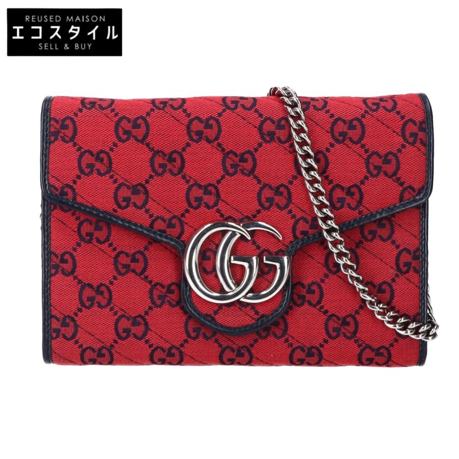 GUCCI 美品/ グッチ 661329 GGマーモント/GGキャンバス チェーン