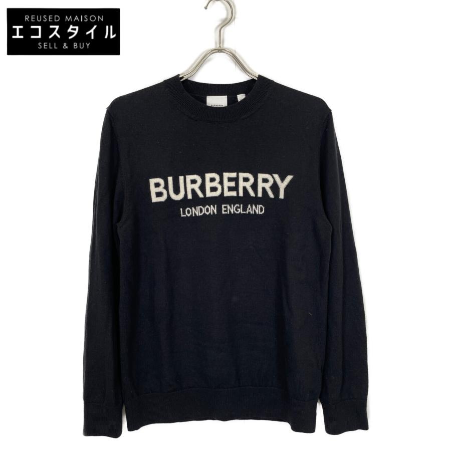 BURBERRY（バーバリー） 8054896 ロゴ刺繍 ブラック クルーネック 