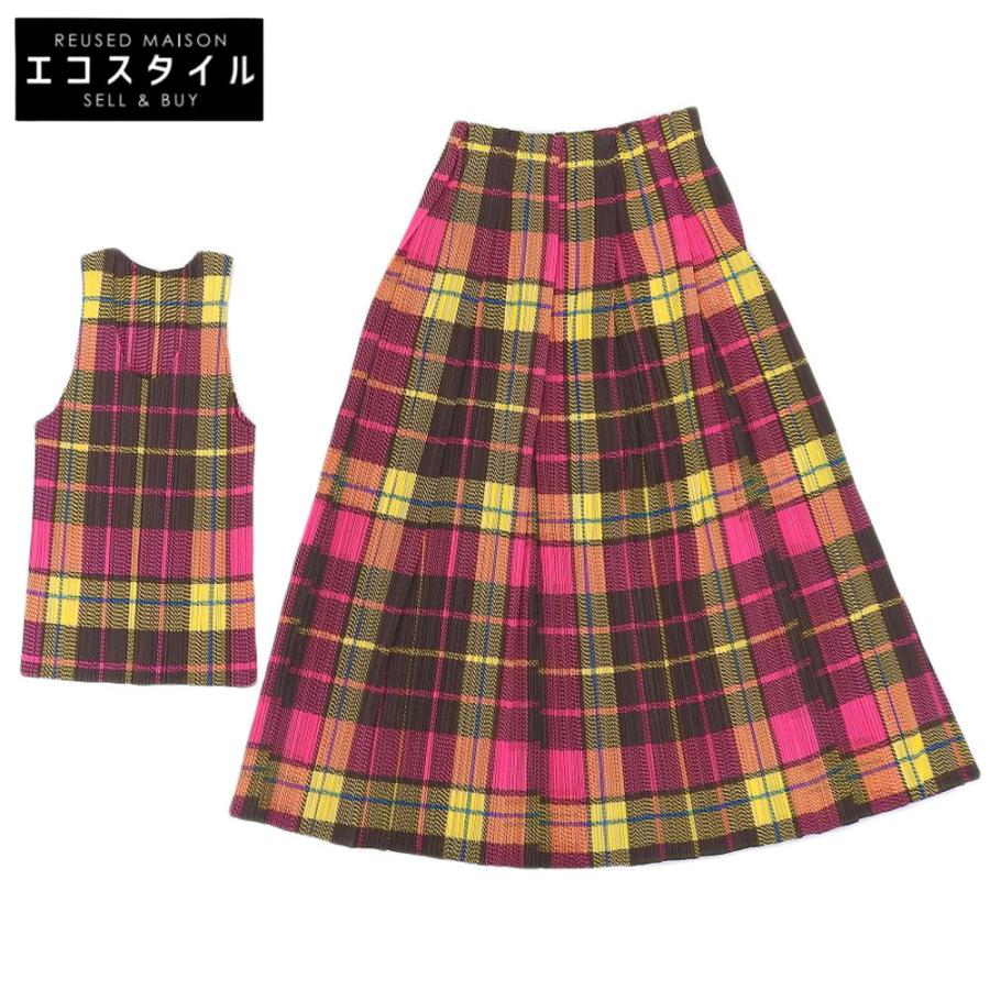 美品 PLEATS PLEASE プリーツプリーズ タータンチェック セットアップ  