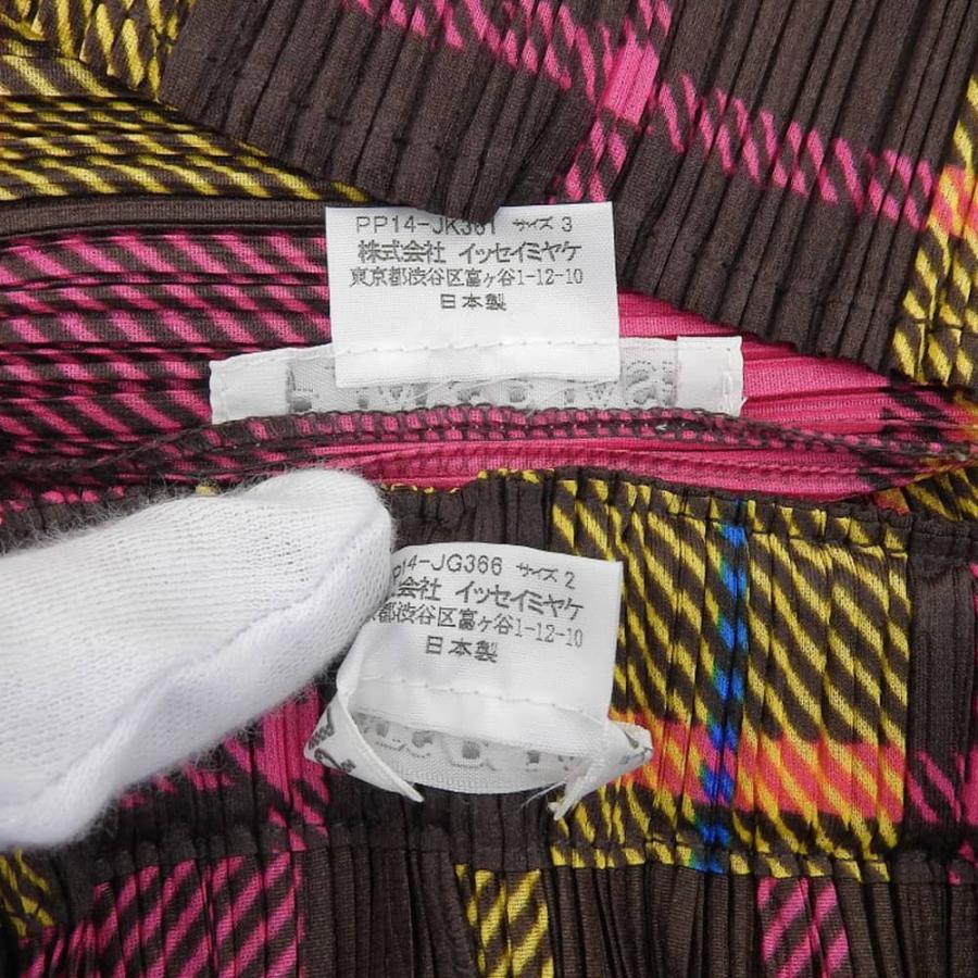 プリーツプリーズ 美品 PLEATS PLEASE プリーツプリーズ タータンチェック セットアップ レディース マルチカラー 3 2 PP14-JK361/JG366 3 美品 PLEATS PLEASE プリーツプリーズ タータンチェック セットアップ