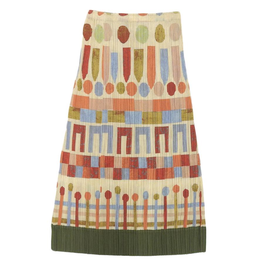 美品 PLEATS PLEASE プリーツプリーズ スカート レディース オレンジ系