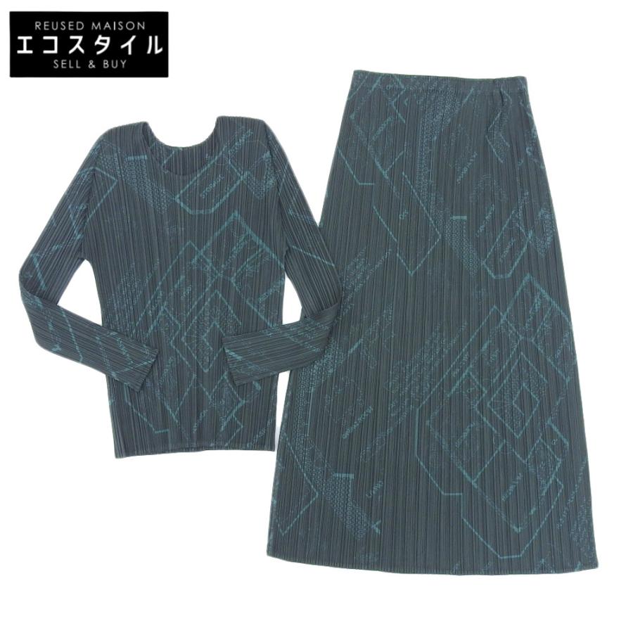 美品 PLEATS PLEASE プリーツプリーズ 間取り図風 セットアップ  