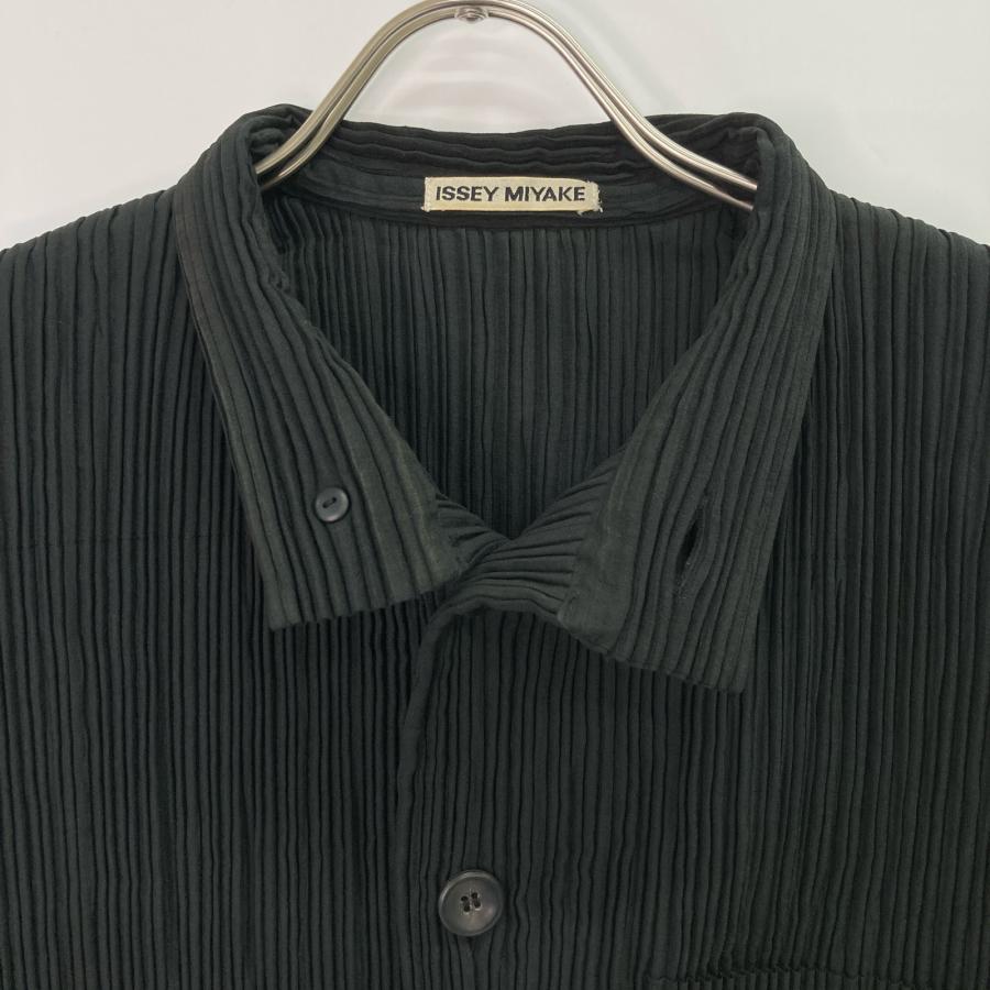 ISSEY MIYAKE プリーツスタンドジャケット ブラック