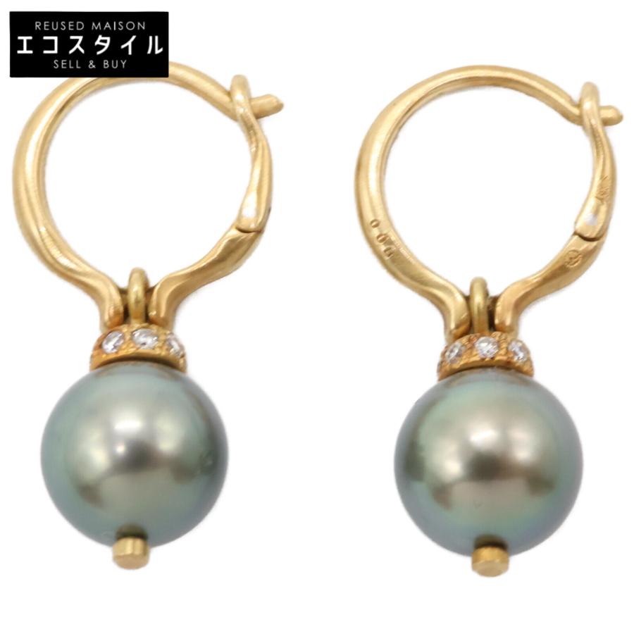 hum ハム K18 メレダイヤ 0.08ct ハミングパール フープ ピアス hum ハム K18 メレダイヤ 0.08ct ハミングパール フープ ピアス
