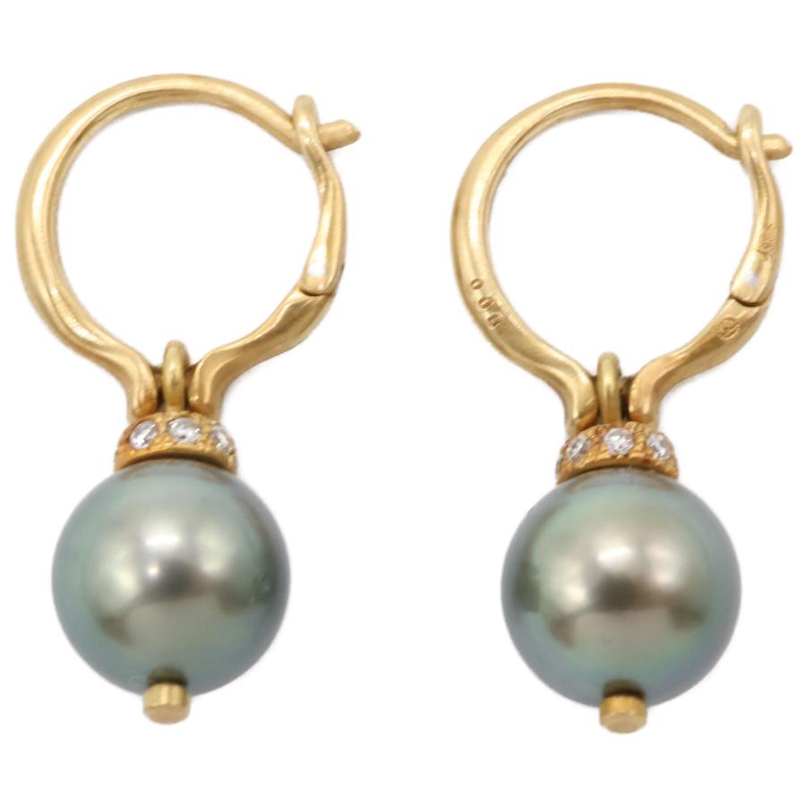 hum ハム K18 メレダイヤ 0.08ct ハミングパール フープ ピアス hum ハム K18 メレダイヤ 0.08ct ハミングパール フープ ピアス
