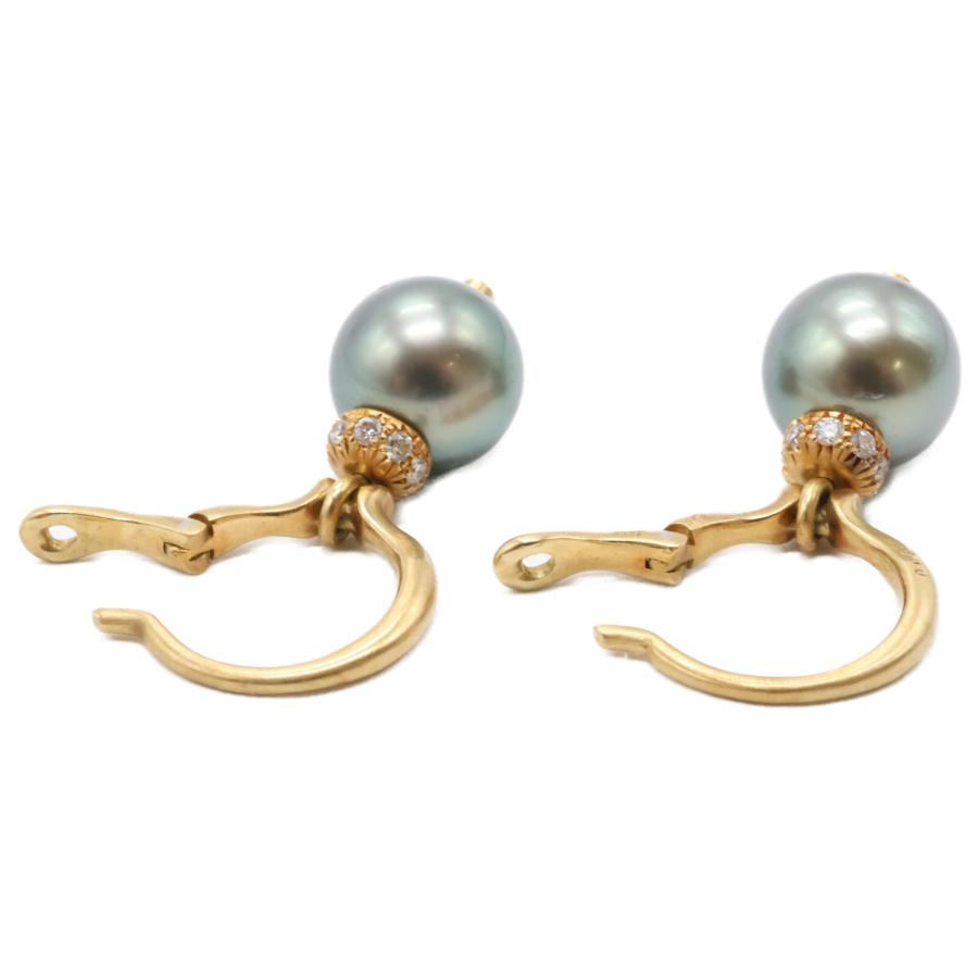 hum ハム K18 メレダイヤ 0.08ct ハミングパール フープ ピアス hum ハム K18 メレダイヤ 0.08ct ハミングパール フープ ピアス