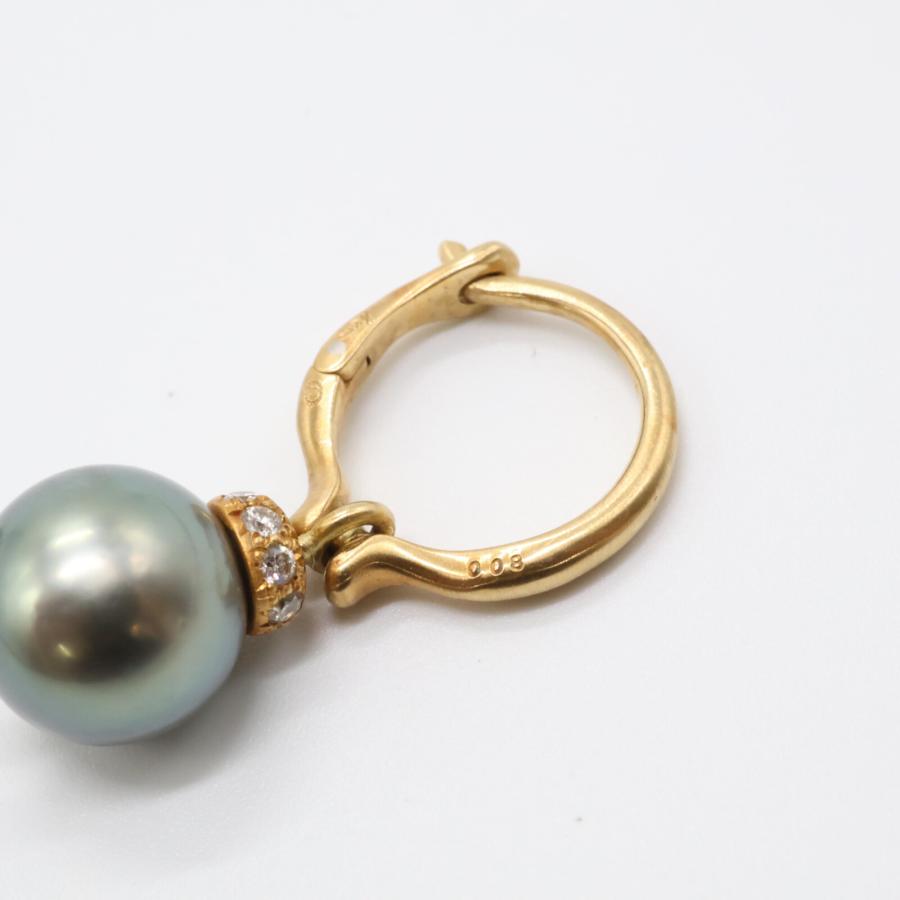 hum ハム K18 メレダイヤ 0.08ct ハミングパール フープ ピアス hum ハム K18 メレダイヤ 0.08ct ハミングパール フープ ピアス