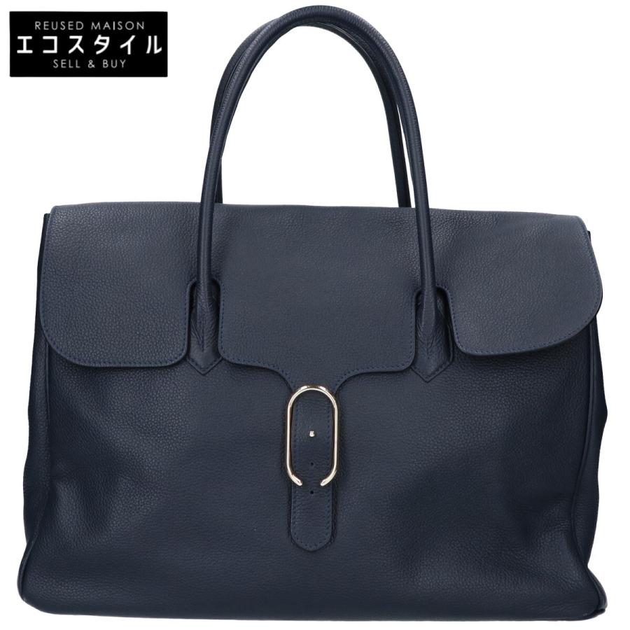 美品中古cisei シセイフラップトートバッグ981 ネイビー