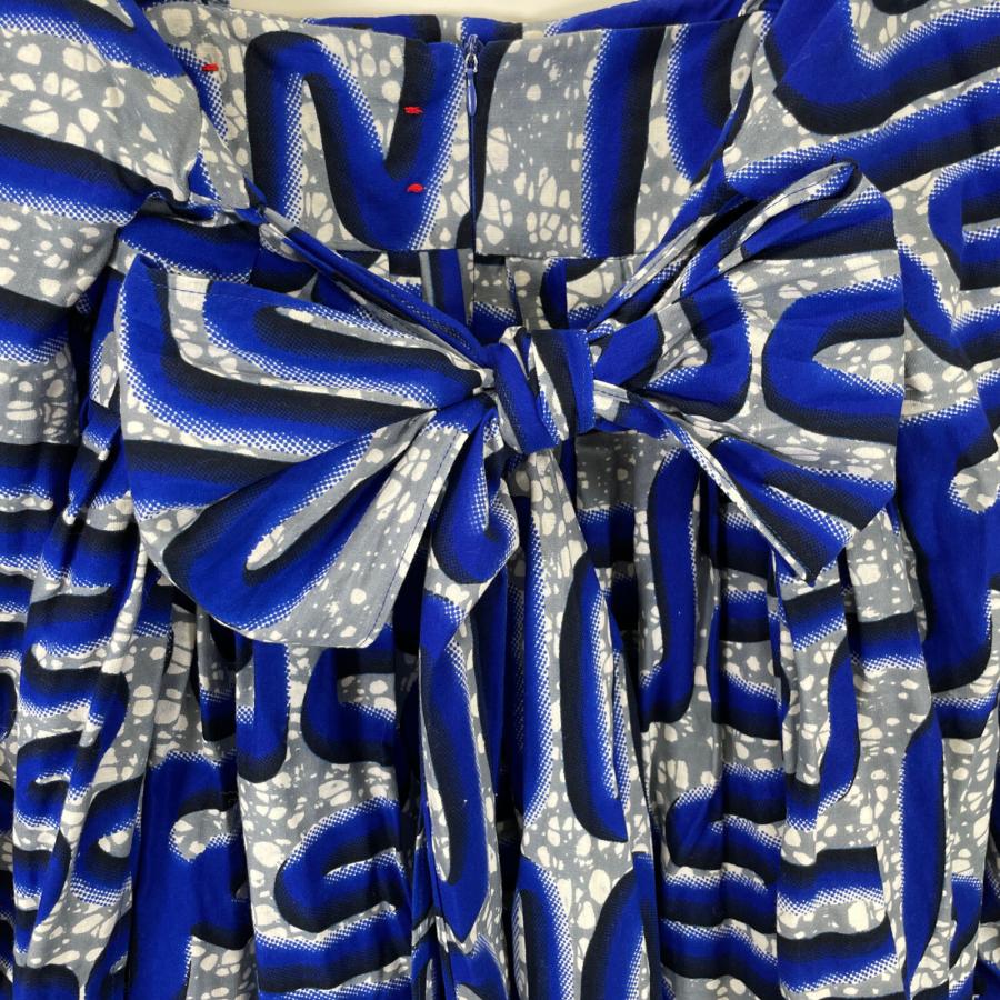 【新品・未使用】ODILE JACOBS ネックギャザードレス ブルー系 ODILE JACOBS ネックギャザードレス カーキ/ターコイズ 新品・未使用