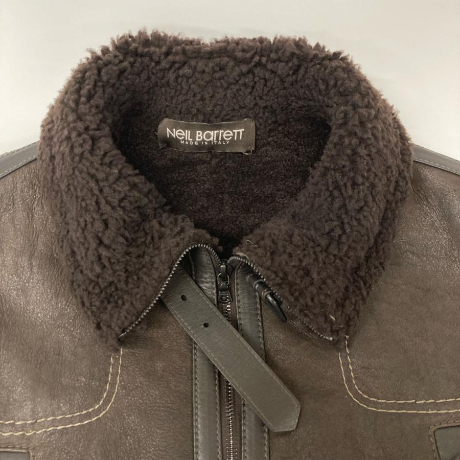 Neil Barrett ダークブラウン レザージャケット Neil Barrett レザージャケット ダークブラウン S