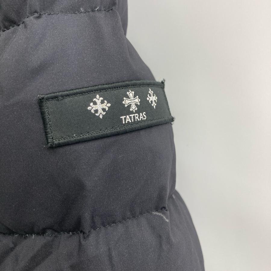 【極美品 2way シルク】タトラス ダウンジャケット ニッティ ファーネイビー TATRAS タトラス MTA8HT4188 ネイビー ラクーンファー フーディダウン