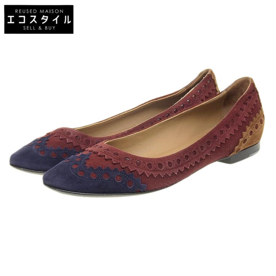 美品 HERMES エルメス スウェード フラットシューズ パンプス  