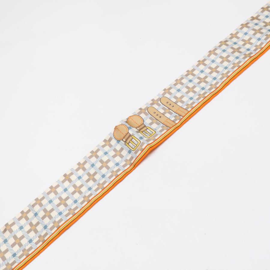 新品同様 HERMES エルメス 馬車の変遷 シルク100% ツイリー スカーフ