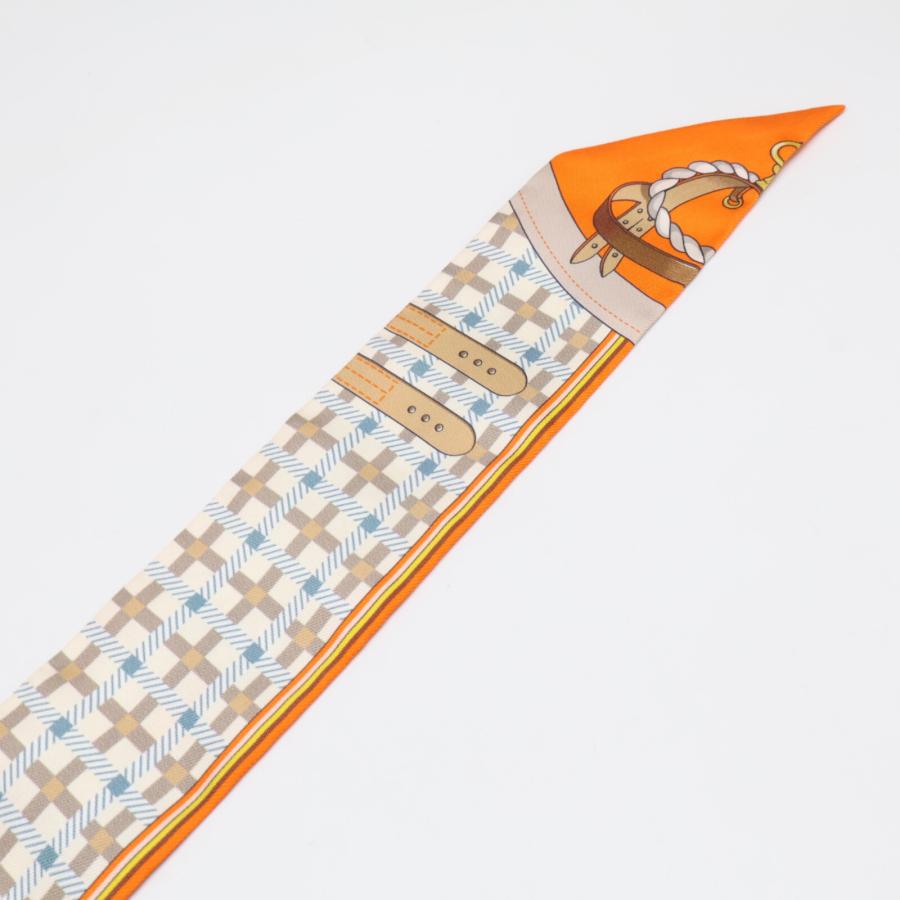 新品同様 HERMES エルメス 馬車の変遷 シルク100% ツイリー スカーフ
