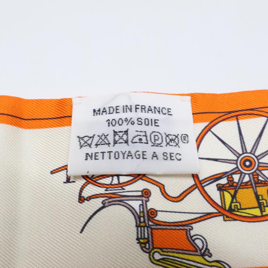 新品同様 HERMES エルメス 馬車の変遷 シルク100% ツイリー スカーフ